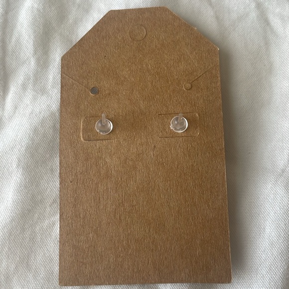 White Zipper Earring Studs‎ with Plastkc Backings - Picture 4 of 4